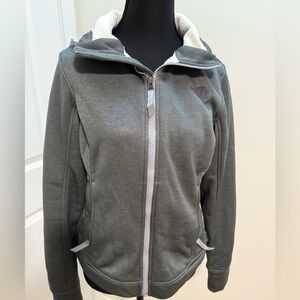 The North Face gray zip-up sweatshirt
